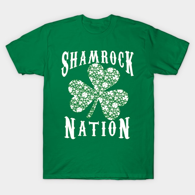 Shamrock Nation St Patricks Day T-Shirt by Scarebaby